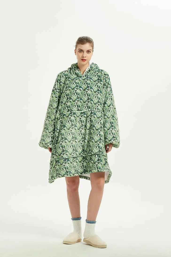 Snuggly™ Oversized Green Not Camo Blanket Hoodie