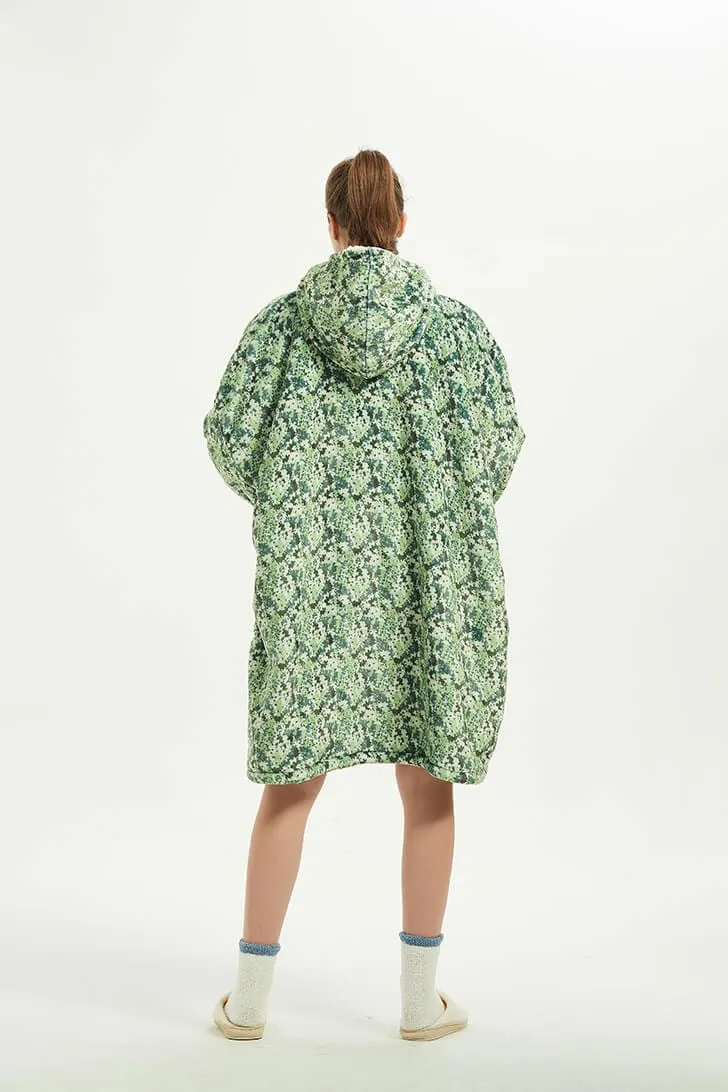 Snuggly™ Oversized Green Not Camo Blanket Hoodie