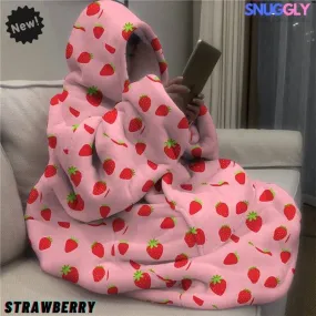 Snuggly™ Oversized Strawberry Blanket Hoodie