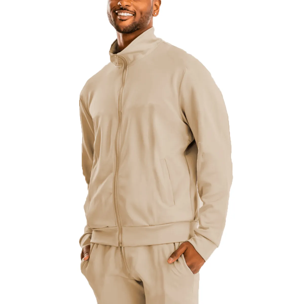 Solid Sand Essential Track Jacket