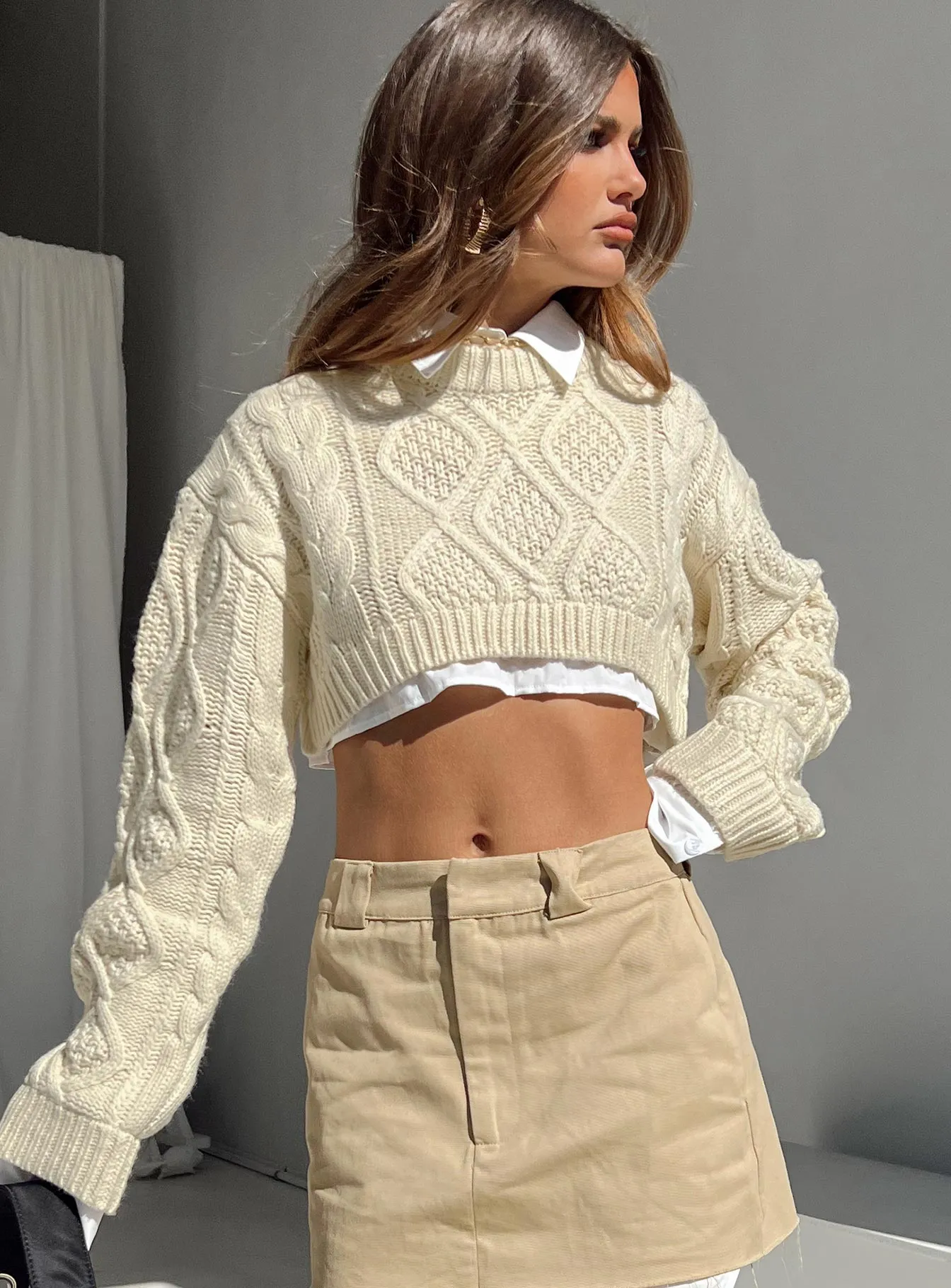 Sonny Cropped Sweater Cream