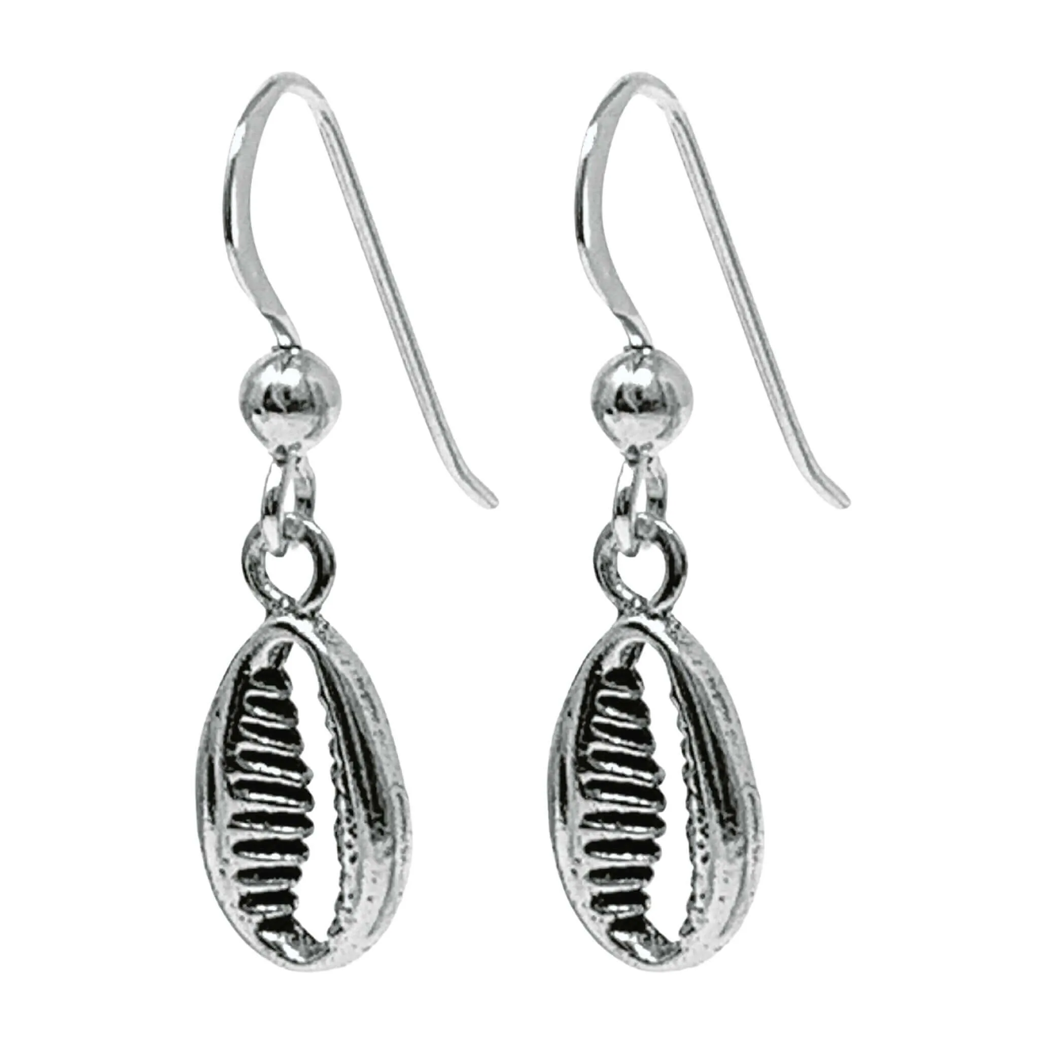 Sterling Silver Cowrie Shell Earrings