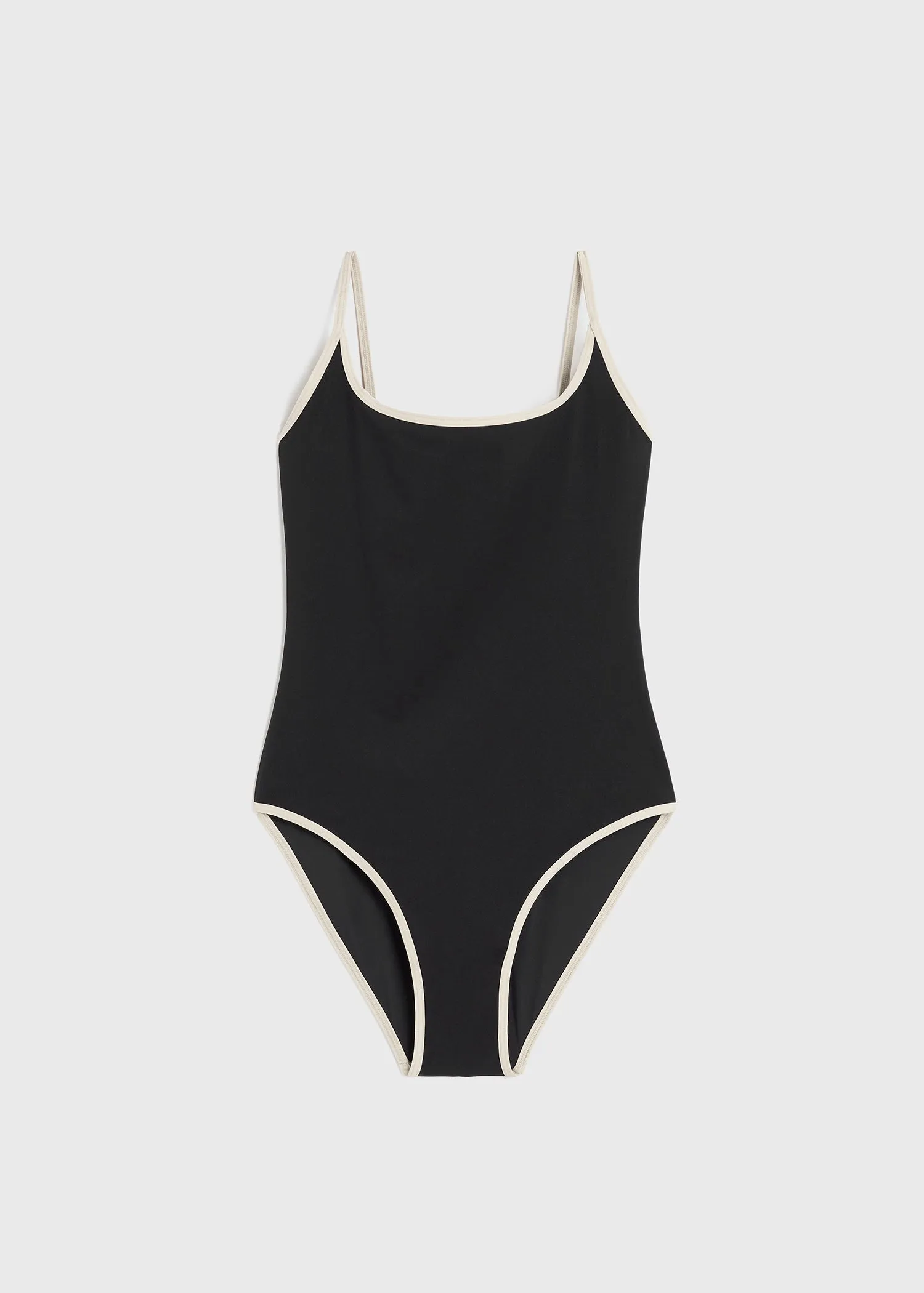 Stripe edge swimsuit black