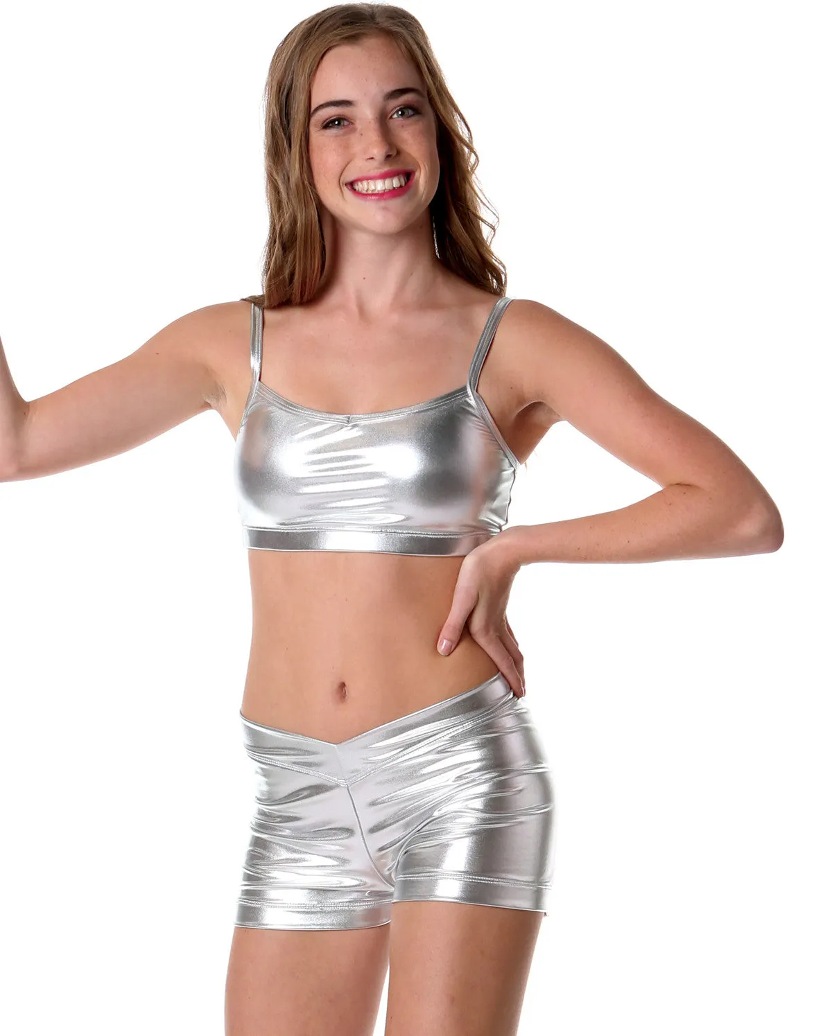 Studio 7 Metallics, Hot Short, Silver, Adults, ADS02