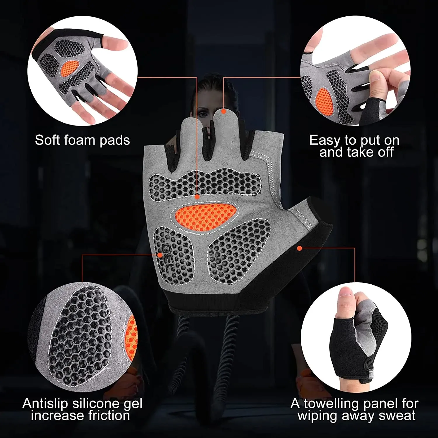 Summer Cycling Sports Gloves For Men's Fitness Training Fingerless Women's Fitness Bicycles Anti-slip and Breathable Sports