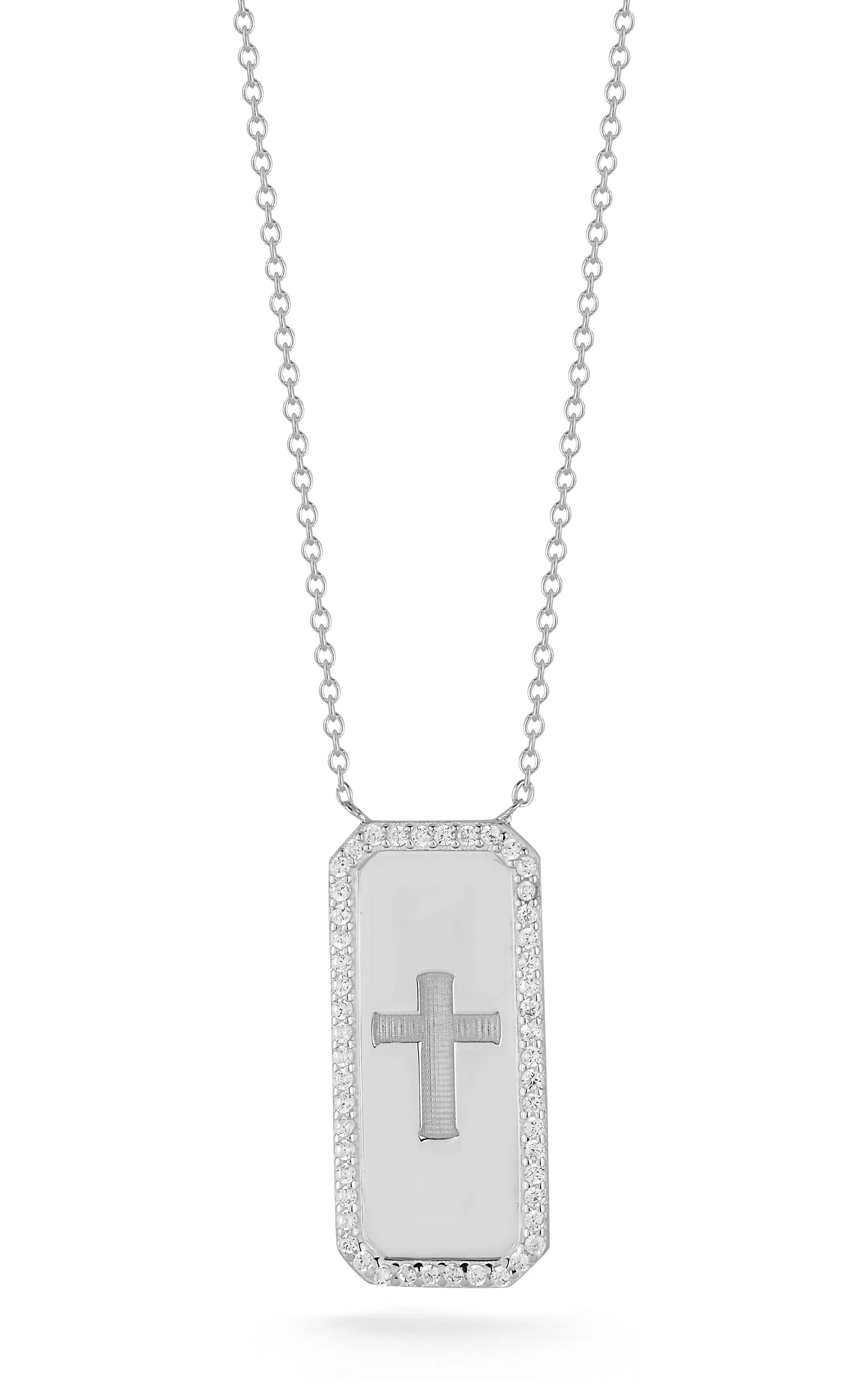 Tag Cross Necklace