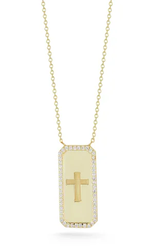 Tag Cross Necklace