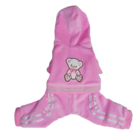 Teddy Jumper Dog Track Suit - Pink