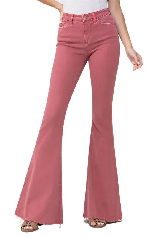 TEEK - Mineral Red High Rise Super Flare Jeans