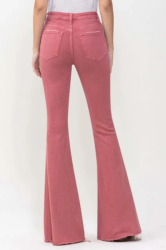 TEEK - Mineral Red High Rise Super Flare Jeans