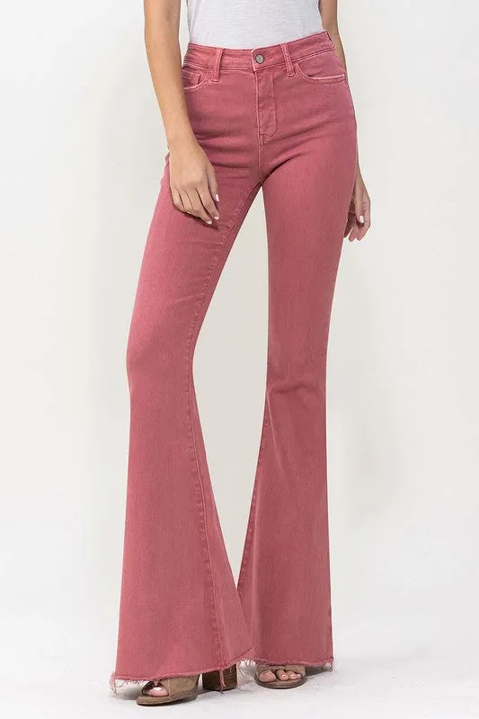 TEEK - Mineral Red High Rise Super Flare Jeans