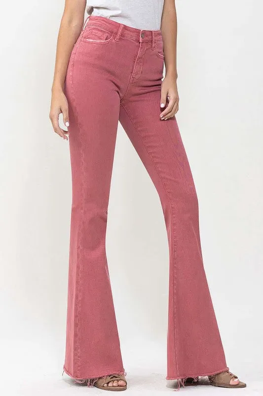 TEEK - Mineral Red High Rise Super Flare Jeans