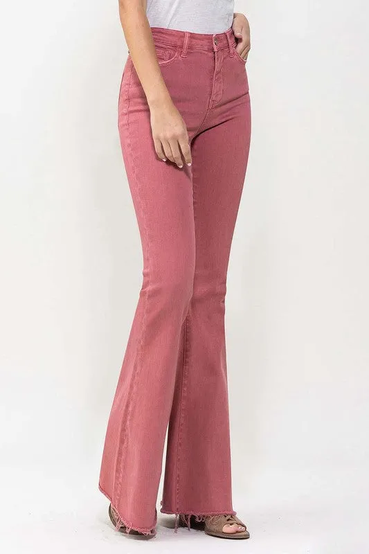 TEEK - Mineral Red High Rise Super Flare Jeans