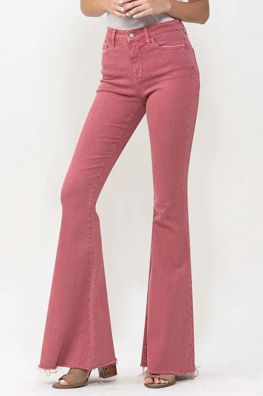 TEEK - Mineral Red High Rise Super Flare Jeans