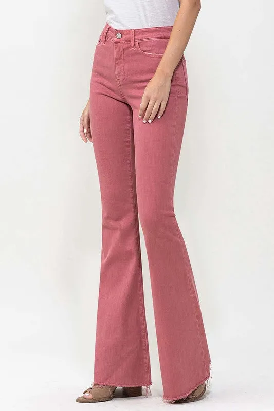 TEEK - Mineral Red High Rise Super Flare Jeans