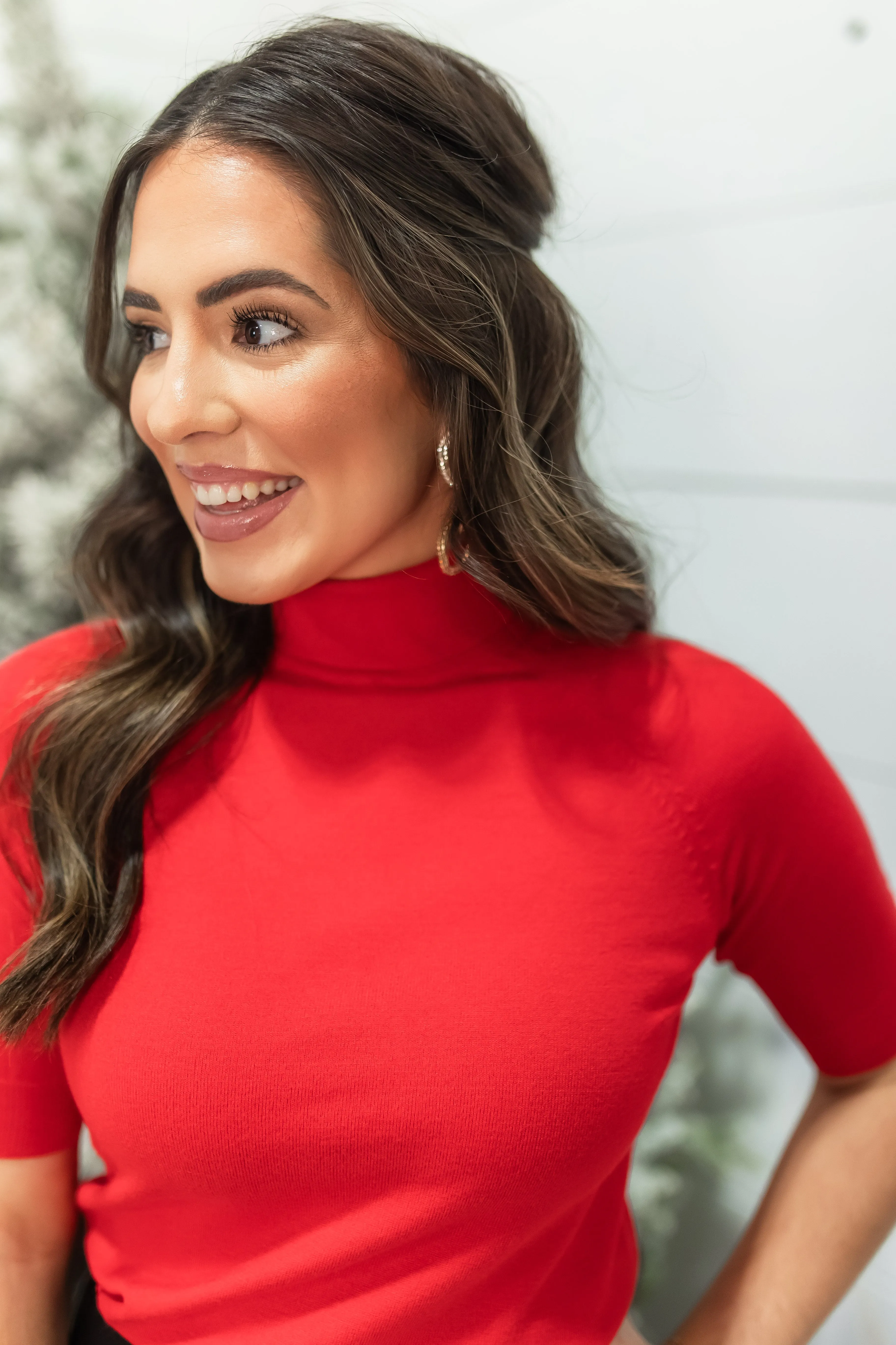 The Holly Berry Turtleneck Top