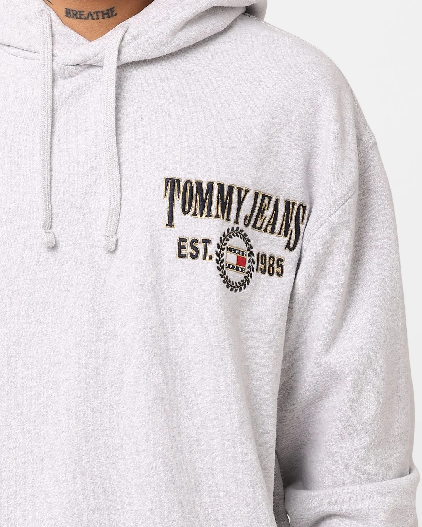 Tommy Jeans Relaxed Luxe Hoodie Silver Grey Heather