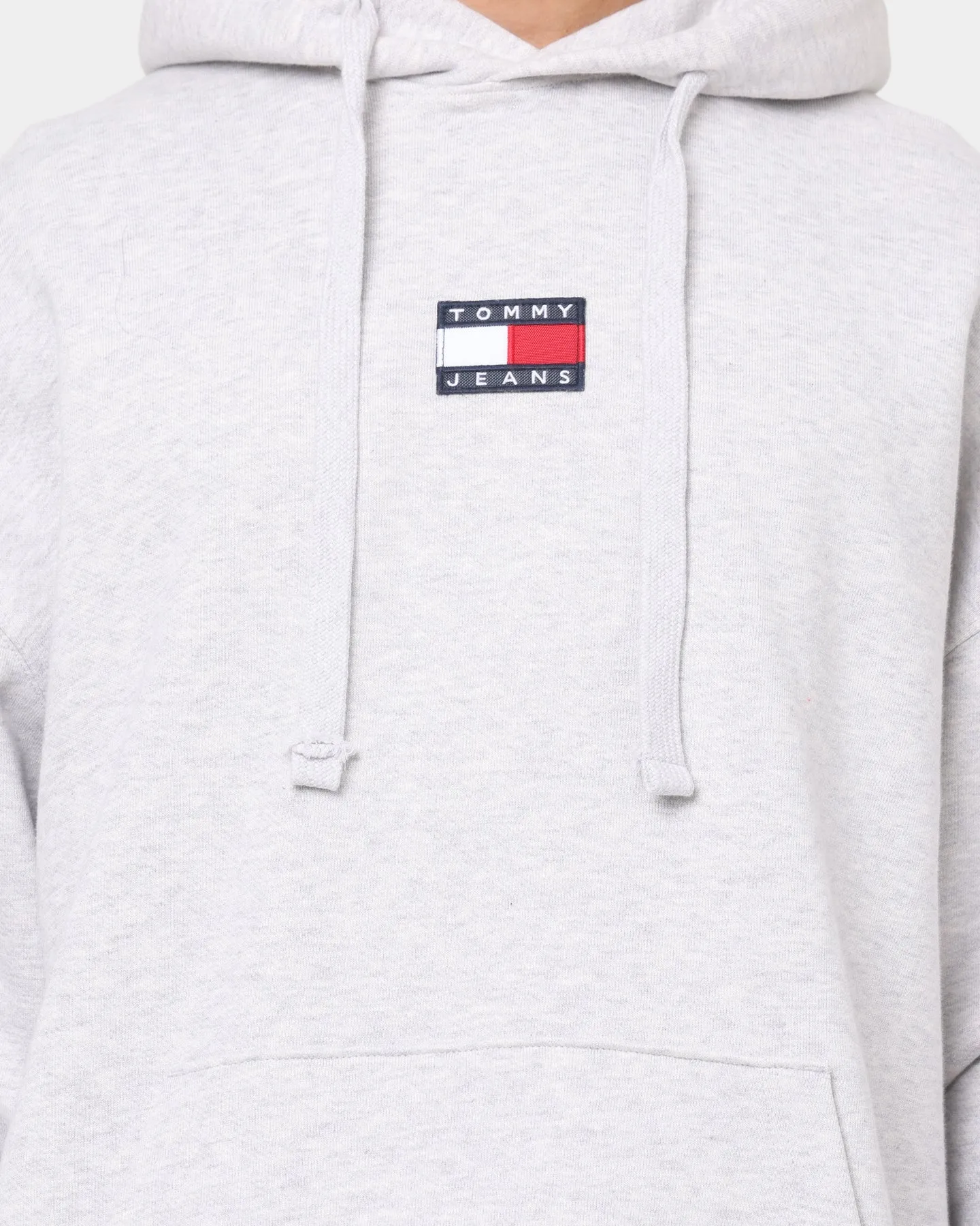 Tommy Jeans Tommy Badge Hoodie Silver Grey Heather