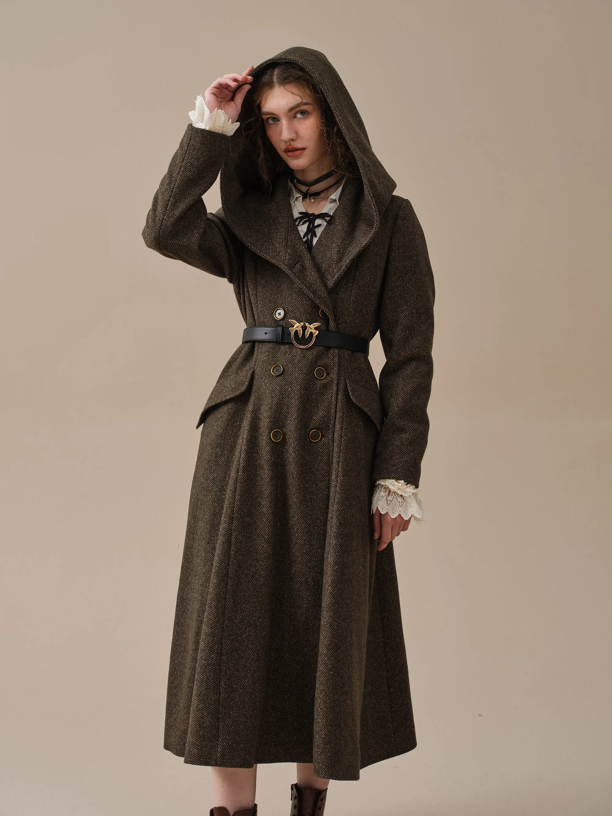 Trista 24 | 100% twill wool hooded coat