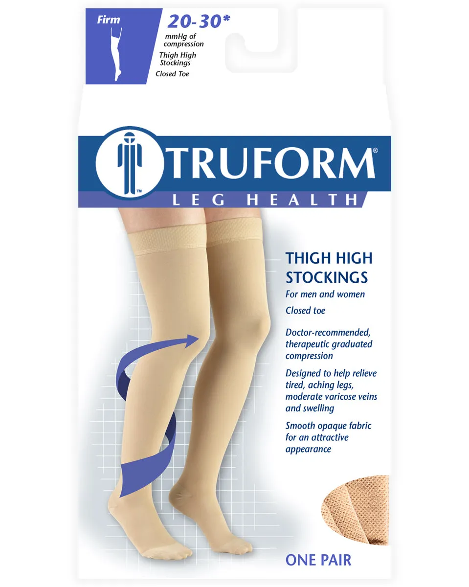 TRUFORM Classic Medical Closed Toe Thigh High Stockings 20-30 mmHg