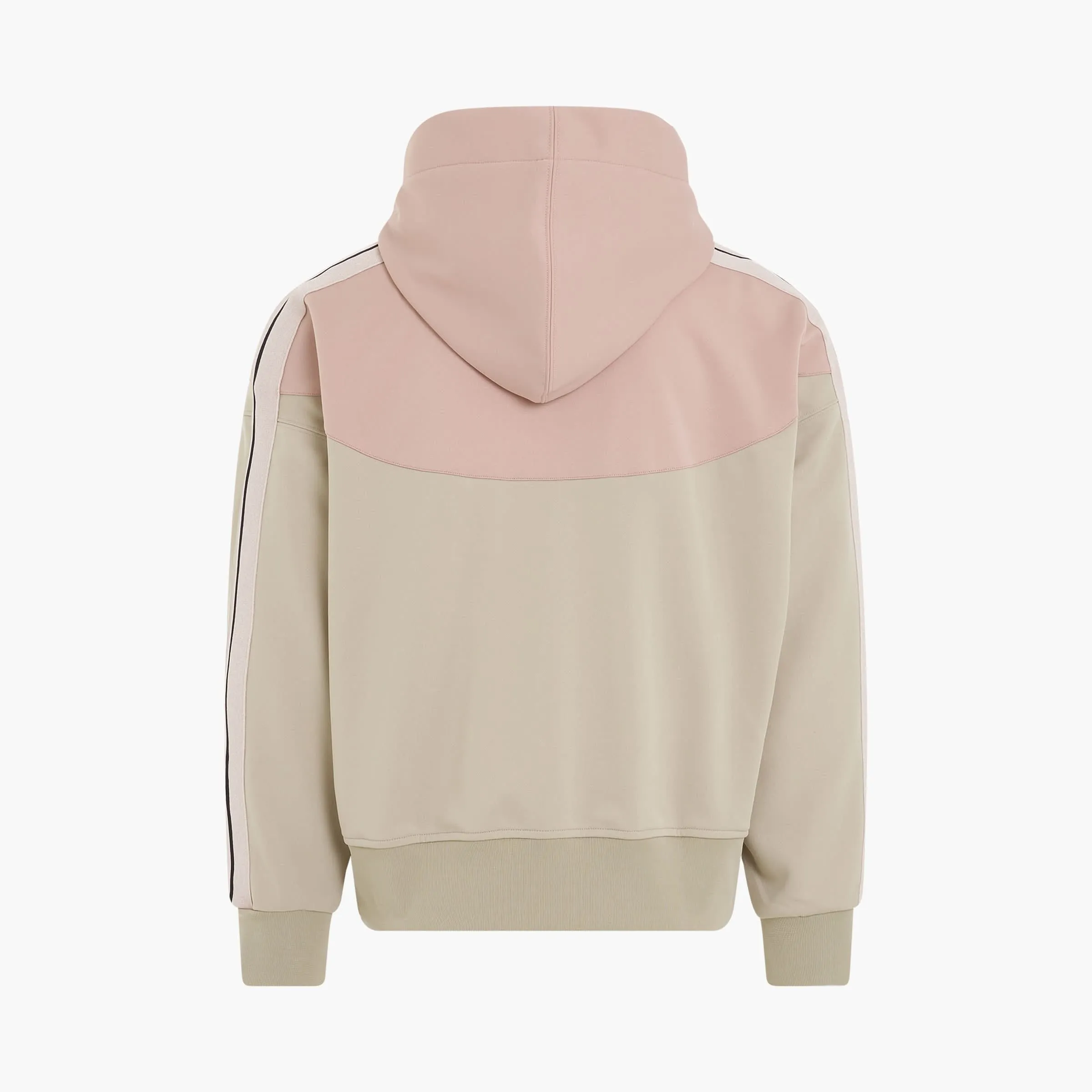 Two Tone Hoodie Track Jacket in Beige/Rose Dust