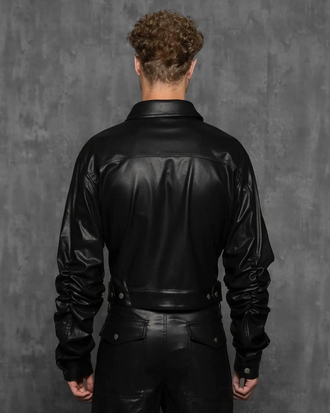 Vegan Leather Alexander Ruched Jacket