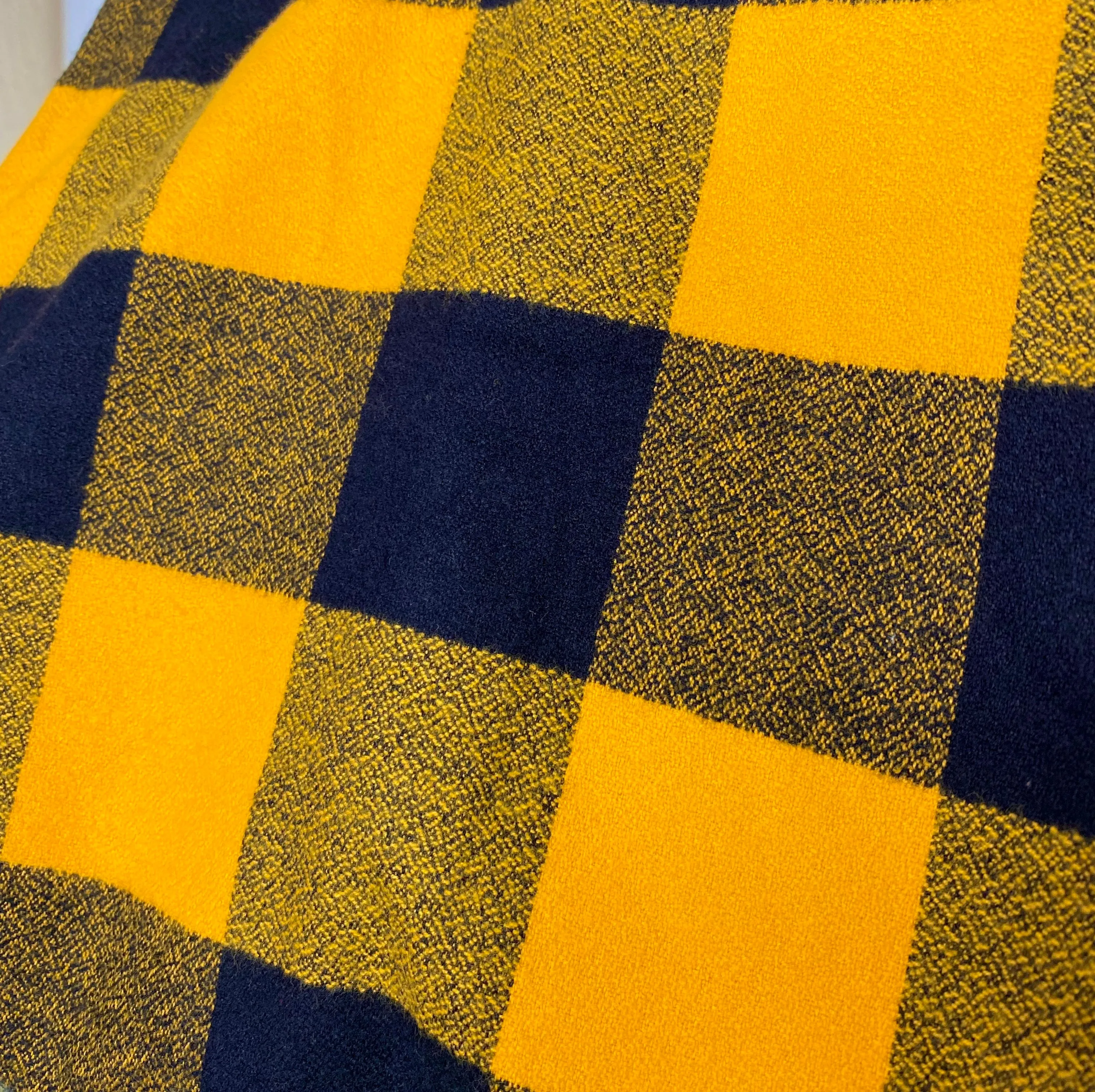 Vibrant Sunflower Yellow and Black Buffalo Luxe Collection Plaid Infinity and Blanket Scarves