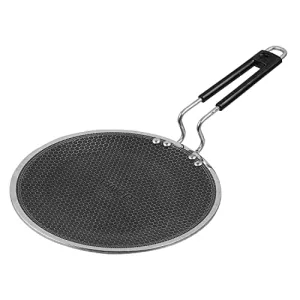 Vinod SAS Pro Platinum Triply Stainless Steel X Tawa - 25 cm | 4.0 mm Thick | Hexa Design | Metal Spoon Friendly | Riveted Handle | Induction Base - 5 Year Warranty