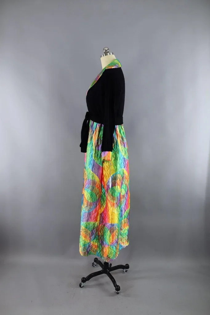 Vintage 1970s Rainbow Maxi Dress