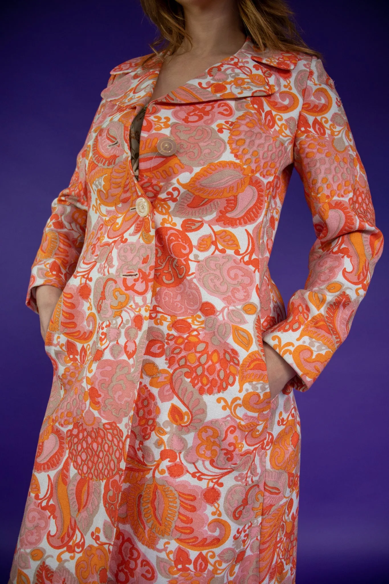 Vintage Orange Paisley Coat