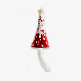 White & Red Long Top Mushroom Ornament