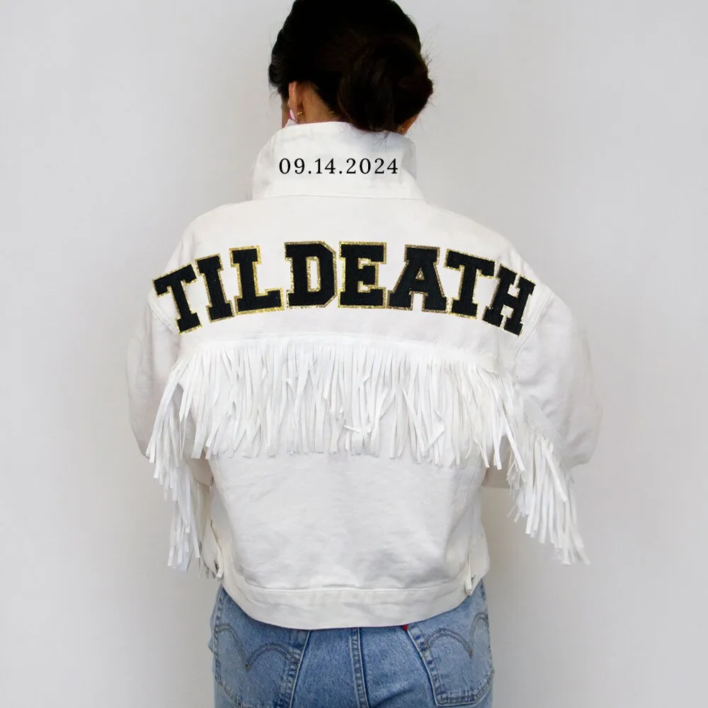 (White Fringe) Till Death Bridal Jacket