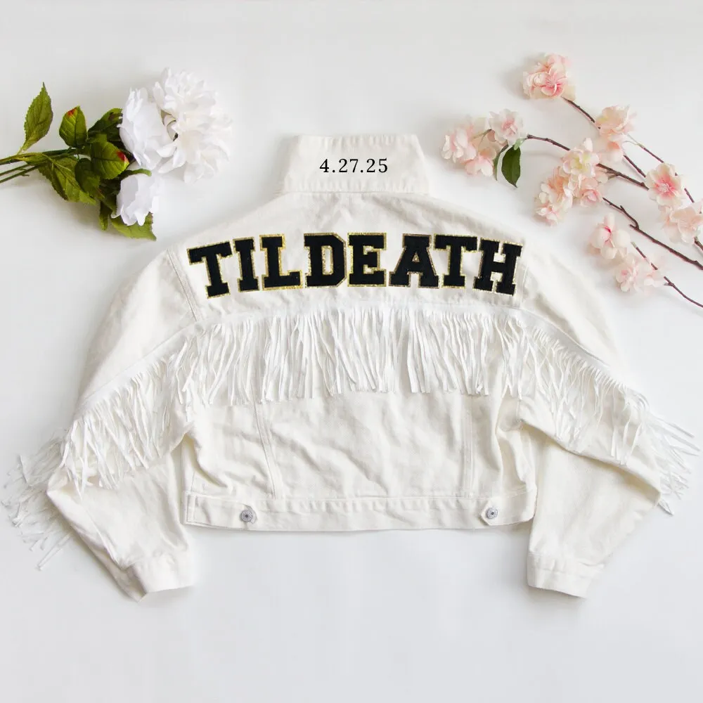 (White Fringe) Till Death Bridal Jacket