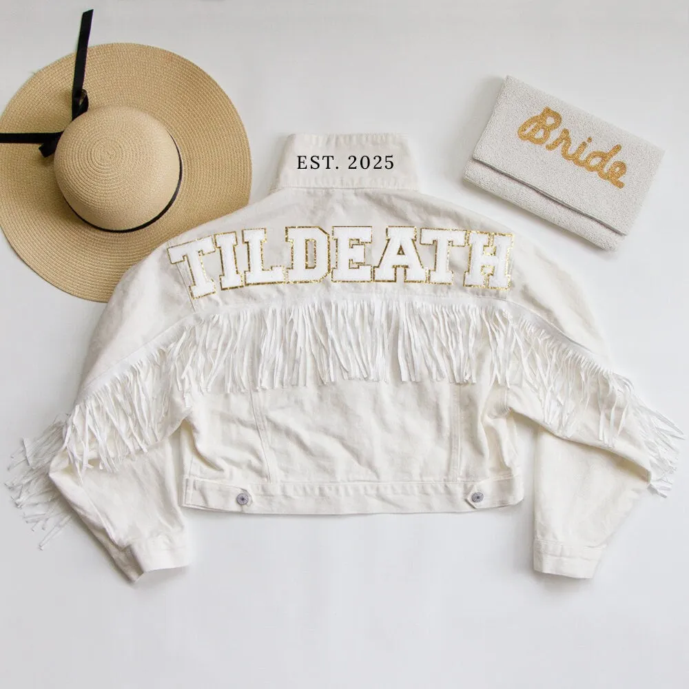 (White Fringe) Till Death Bridal Jacket