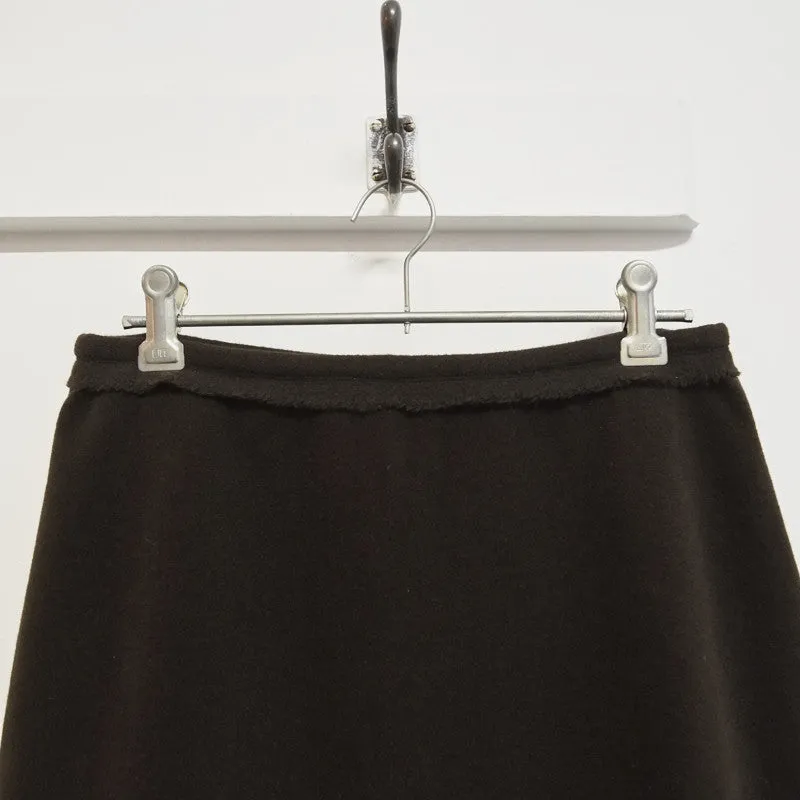 wool fleece raw band skirt