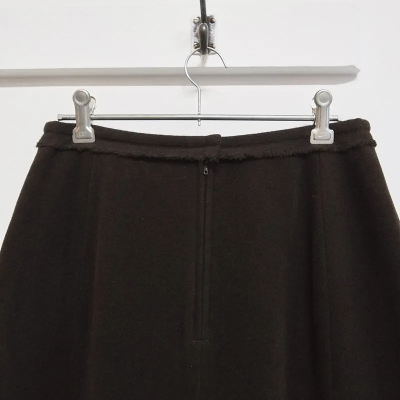 wool fleece raw band skirt