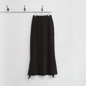 wool fleece raw band skirt