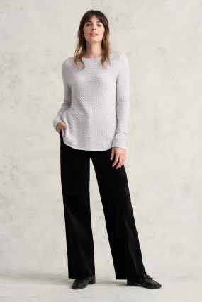 Wool Textured Jumper - Silver Grey