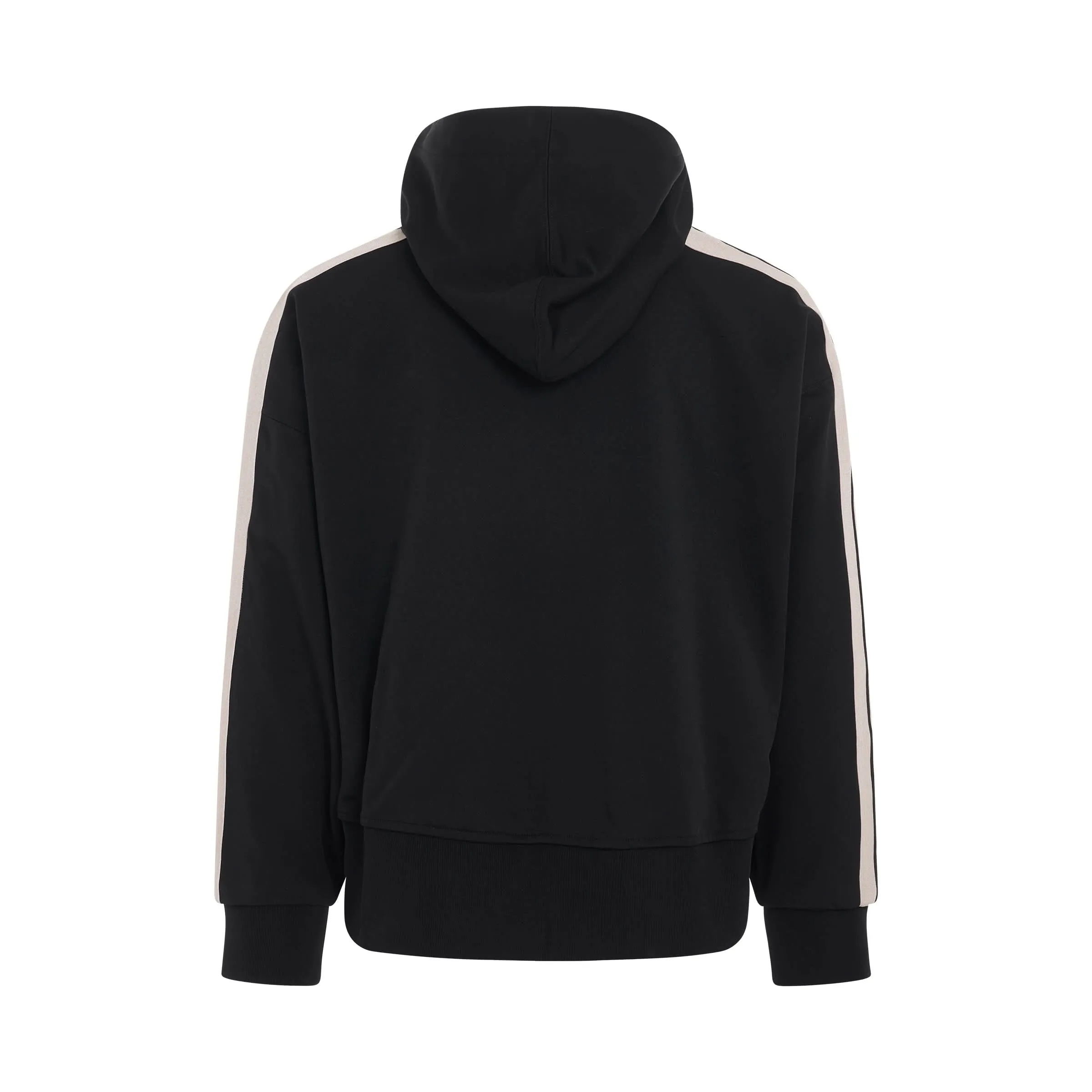 Zipped Hoodie Track Jacket in Black/Off White